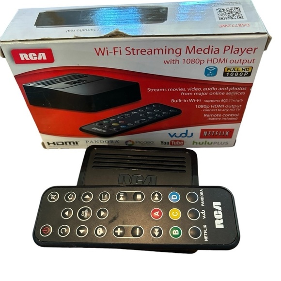 RCA WI-FI Streaming Media Player W/1080p HDMi Output Remote Control Streaming - Picture 1 of 7